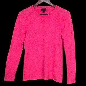 Italian Cashmere J. Crew Collection Bright Pink Crew Neck Sweater, sz M